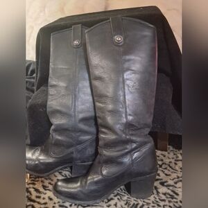 Black Knee-High Leather Boots